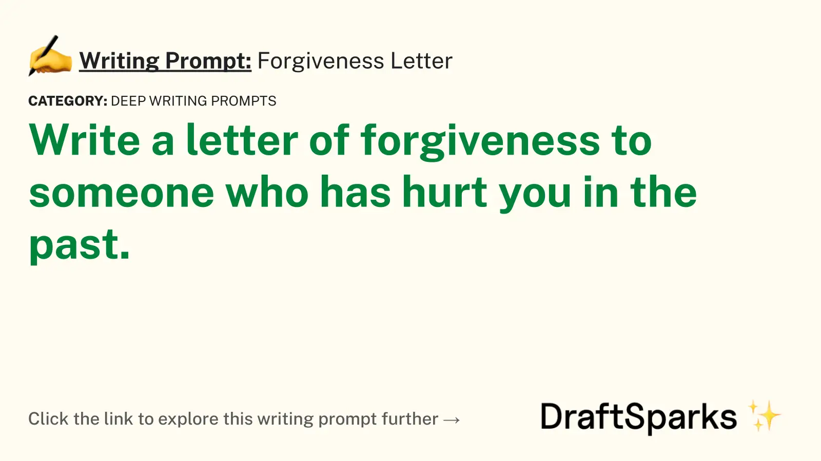 Forgiveness Letter