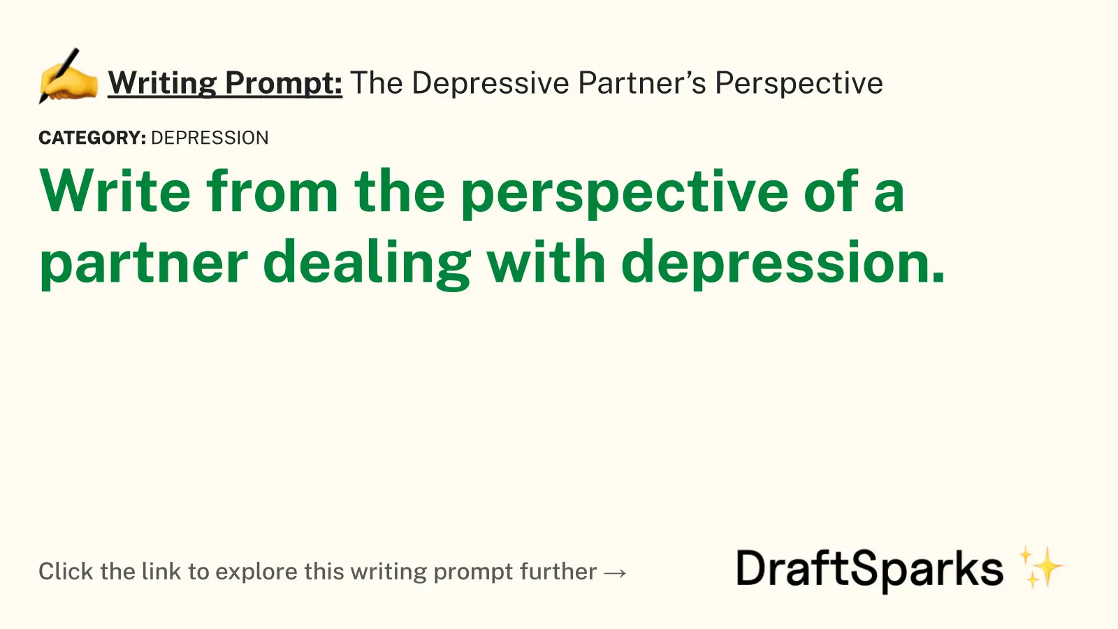 The Depressive Partner’s Perspective