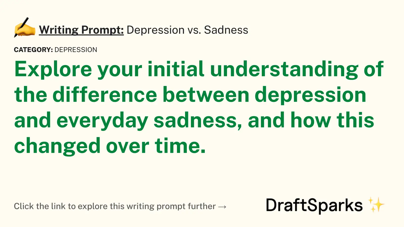 Depression vs. Sadness