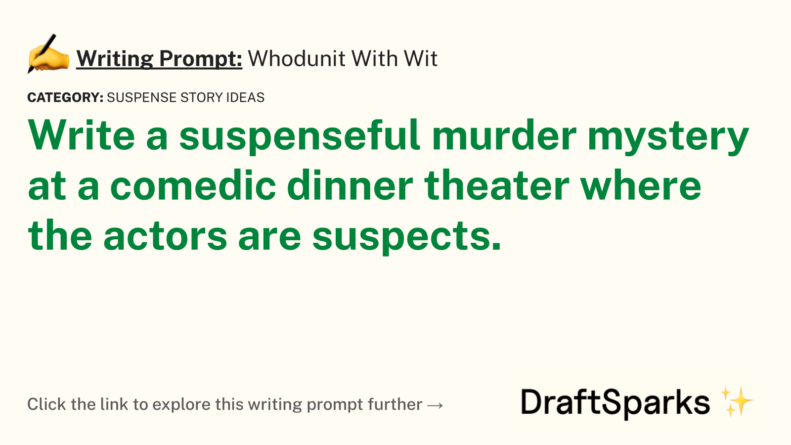 Whodunit With Wit