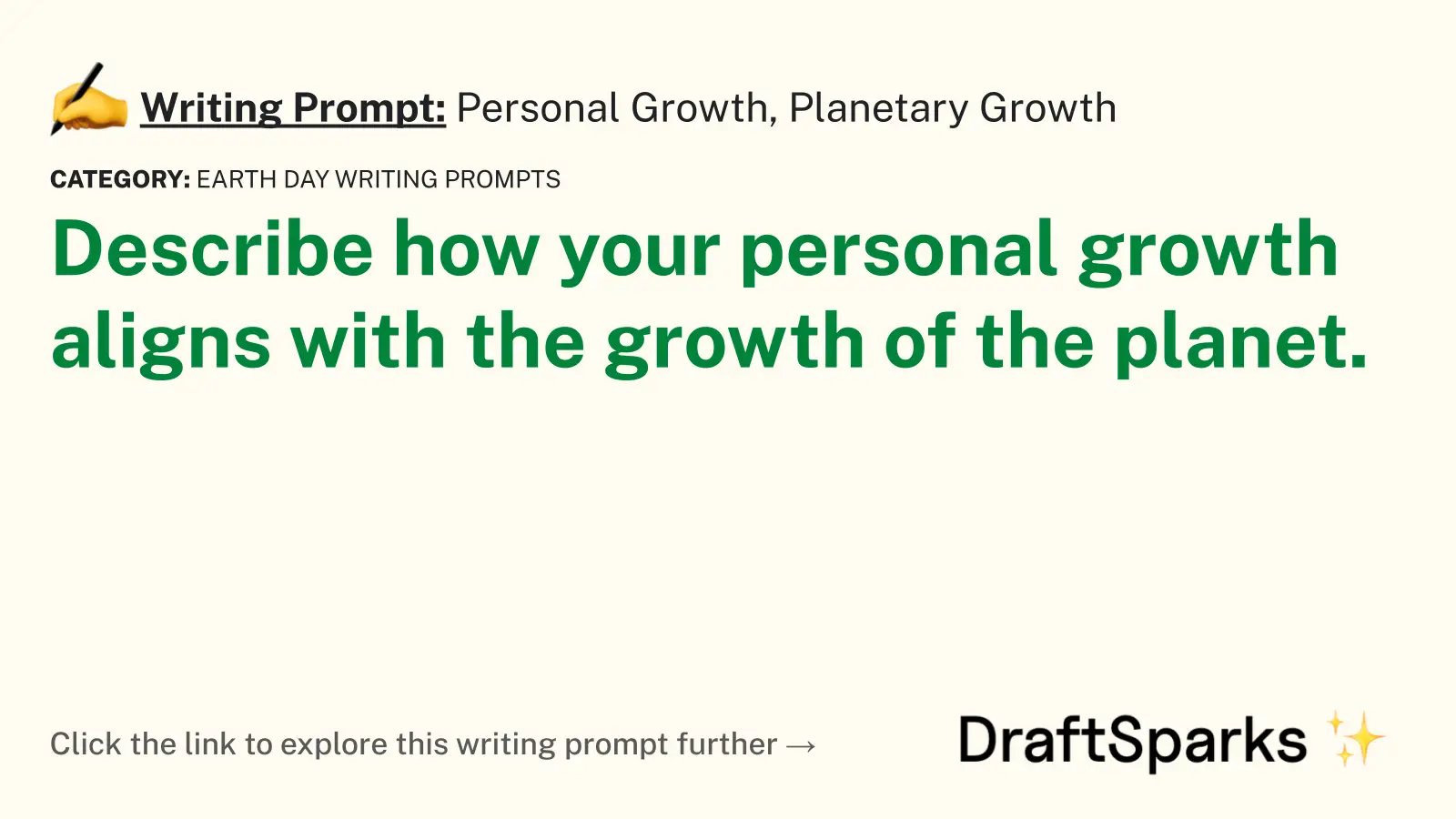 Personal Growth, Planetary Growth