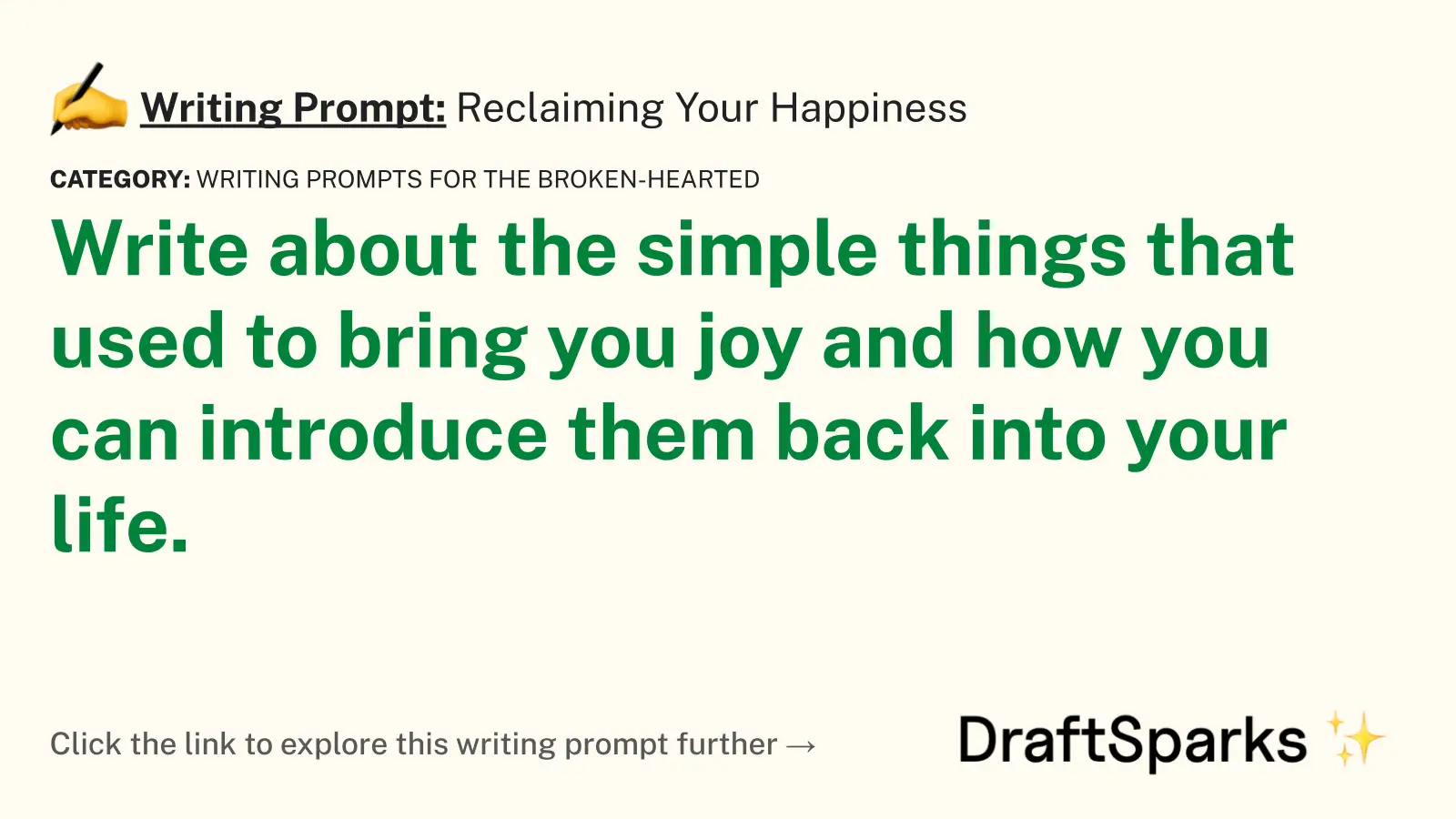 Reclaiming Your Happiness