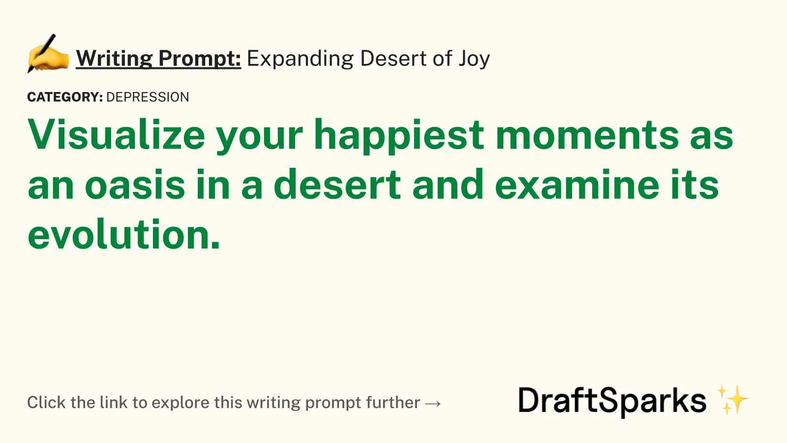 Expanding Desert of Joy