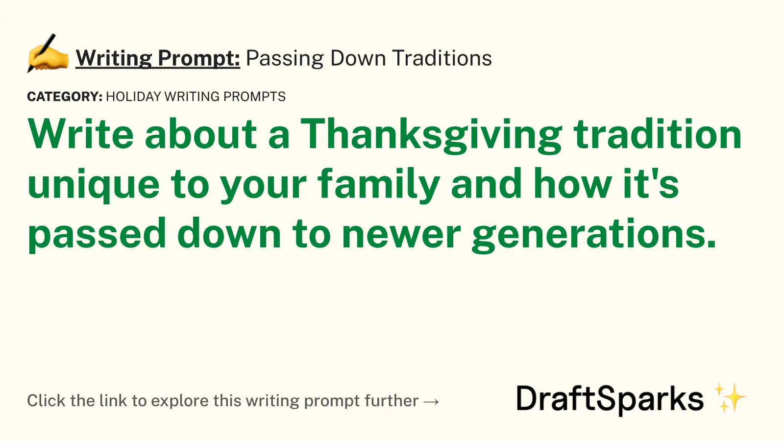 Passing Down Traditions