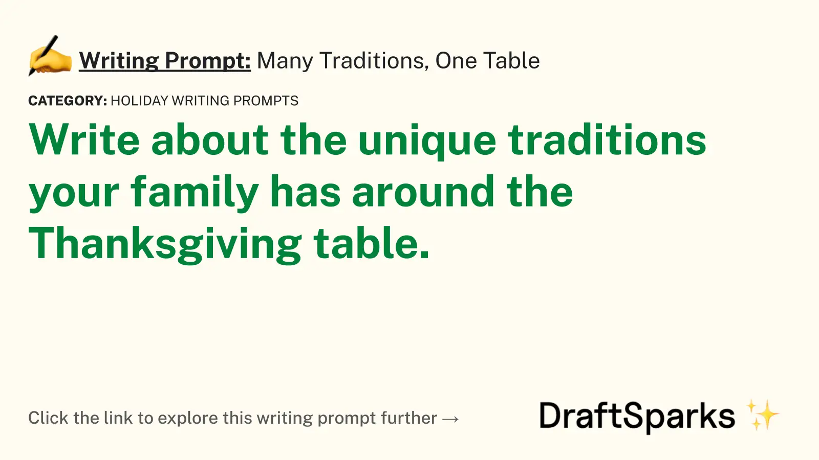 Many Traditions, One Table