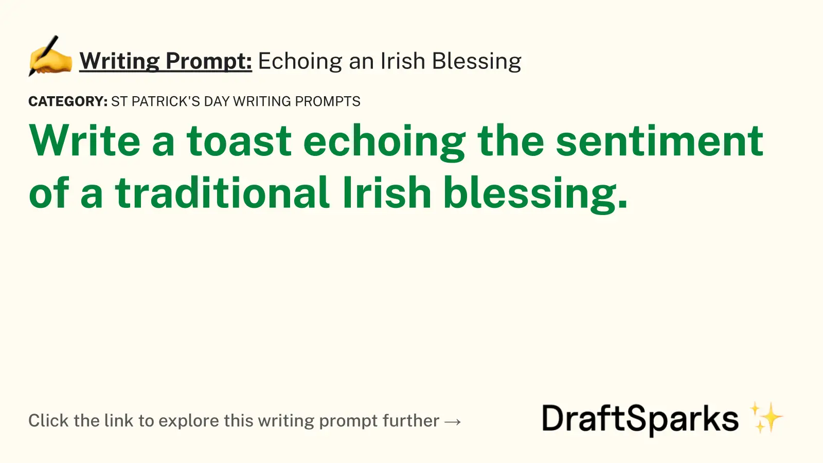 Echoing an Irish Blessing