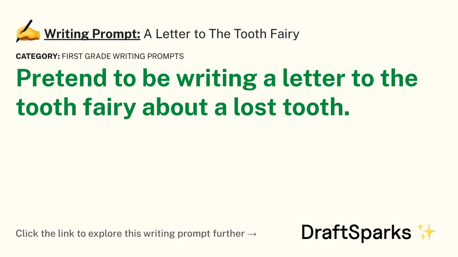 A Letter to The Tooth Fairy