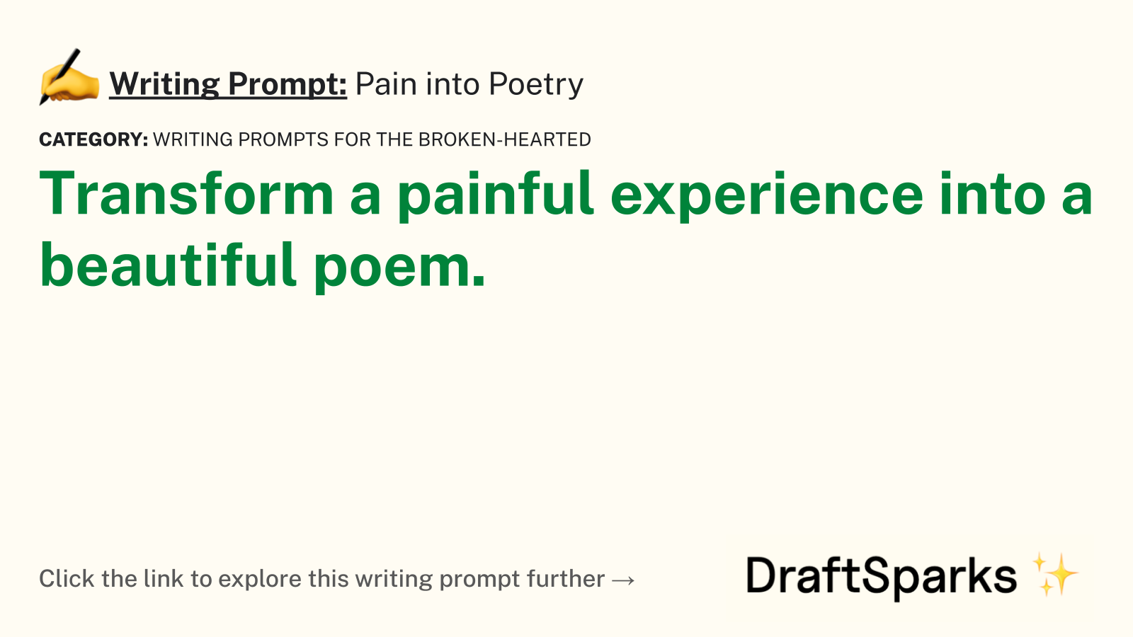 Pain into Poetry
