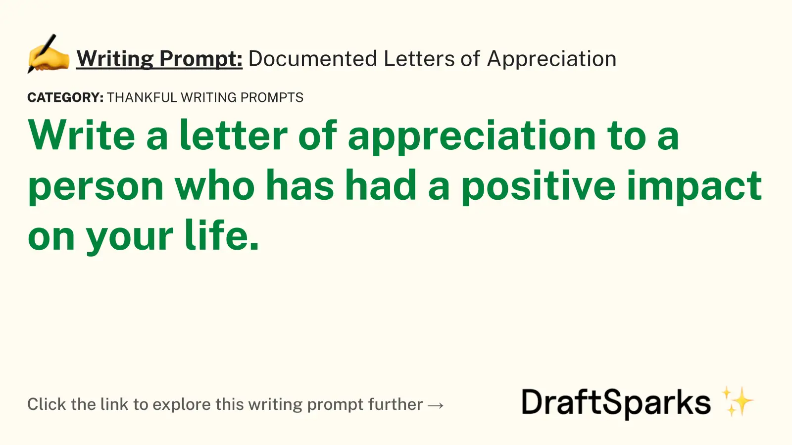 Documented Letters of Appreciation