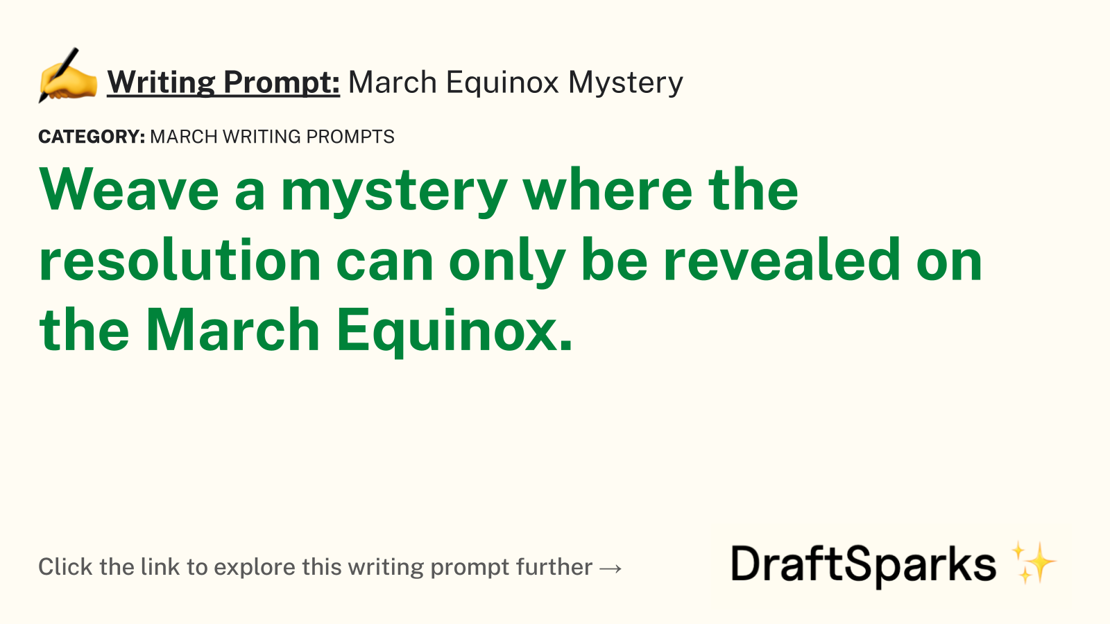 March Equinox Mystery