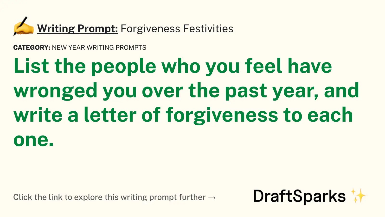 Forgiveness Festivities