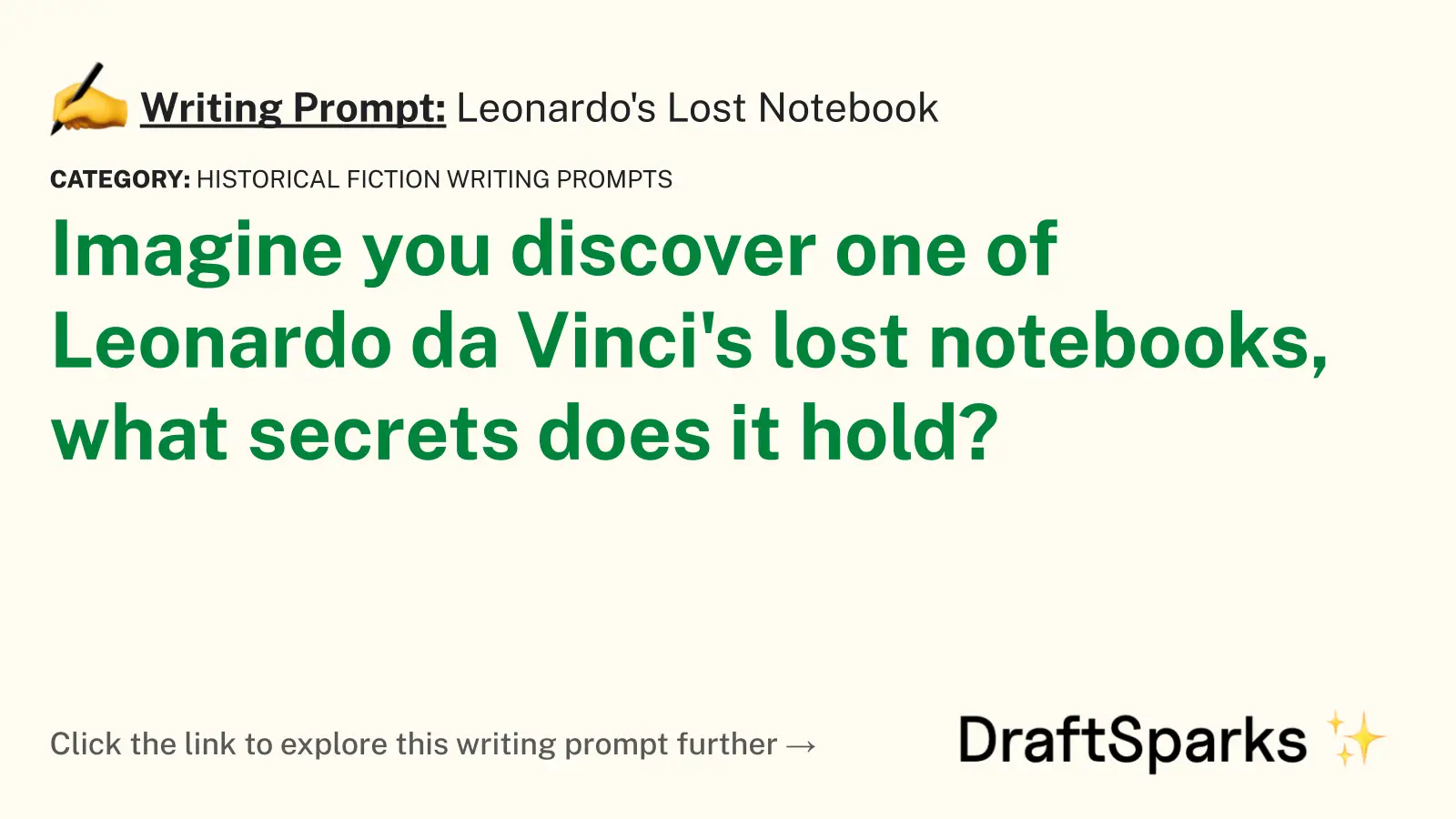 Leonardo’s Lost Notebook