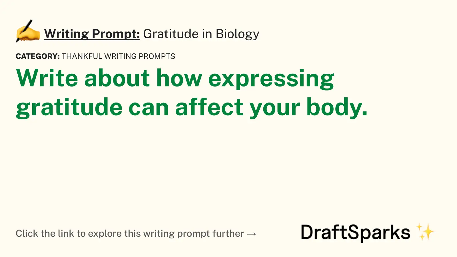 Gratitude in Biology