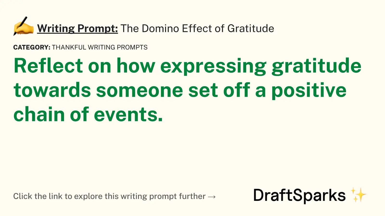 The Domino Effect of Gratitude