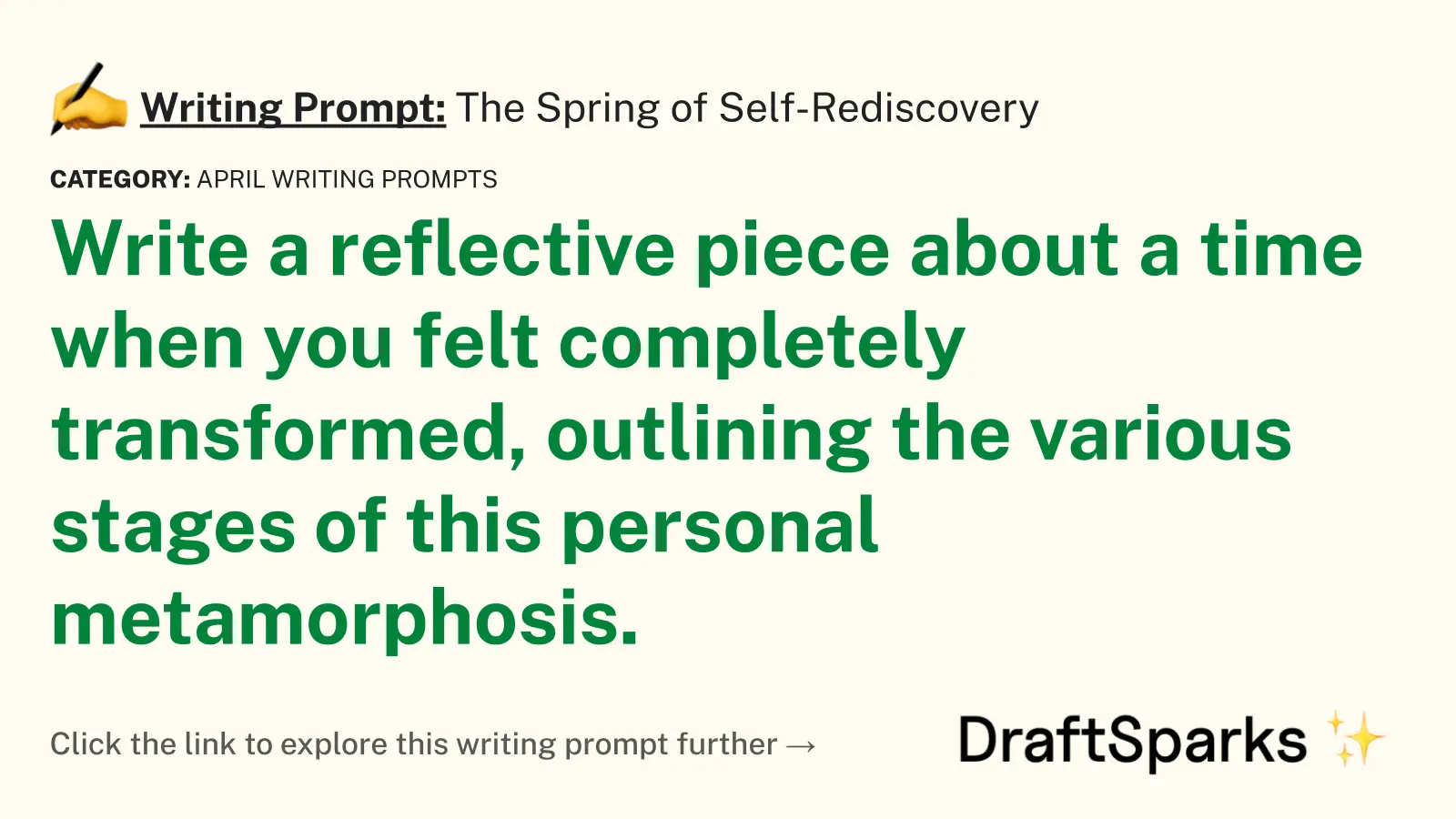 The Spring of Self-Rediscovery