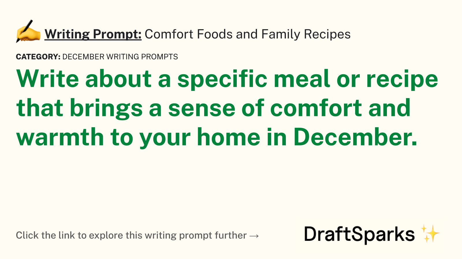 Comfort Foods and Family Recipes