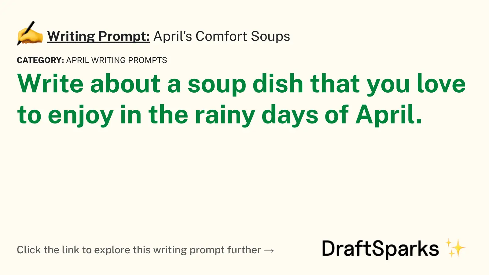 April’s Comfort Soups