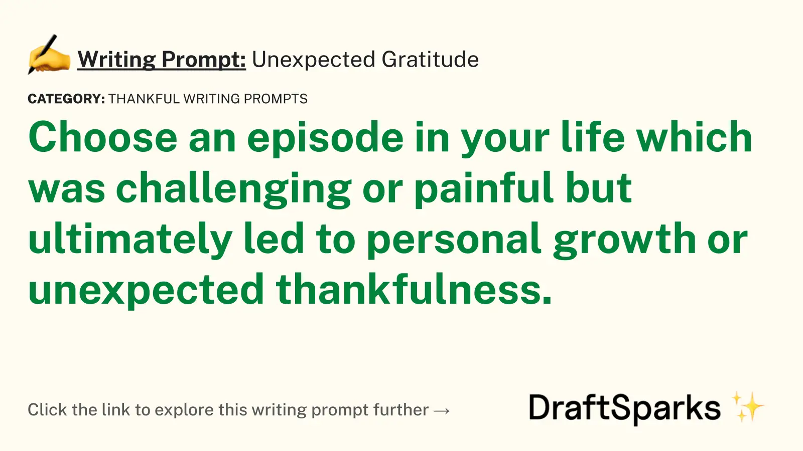 Unexpected Gratitude