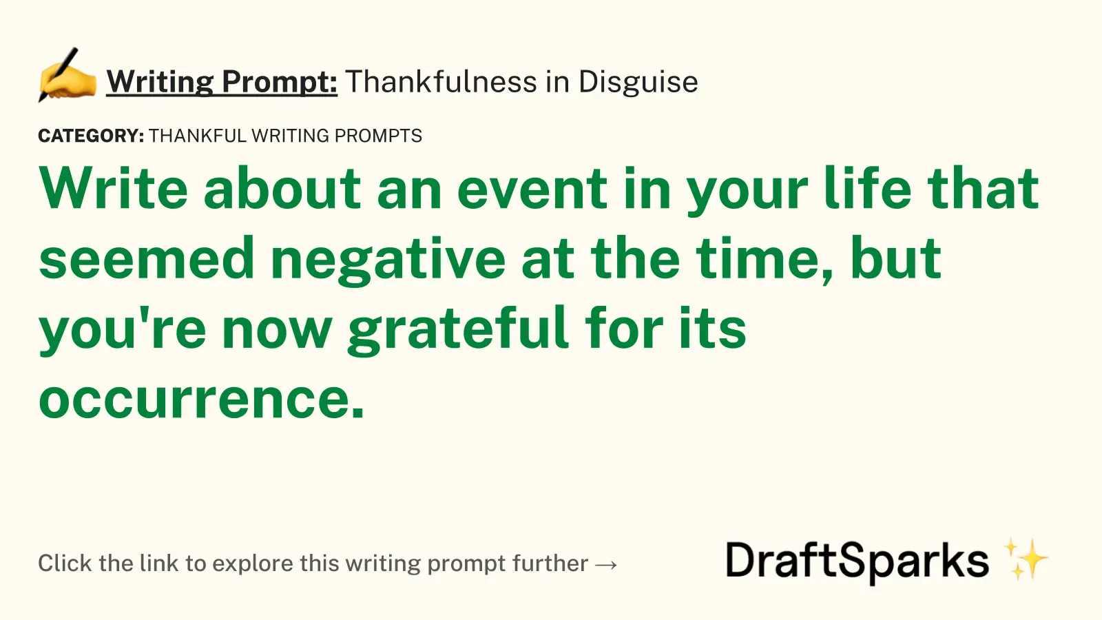 Thankfulness in Disguise
