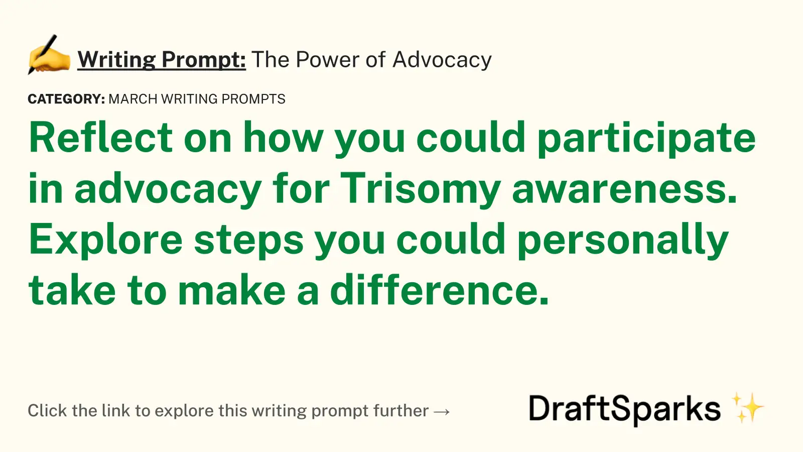 Writing Prompt The Power Of Advocacy Draftsparks