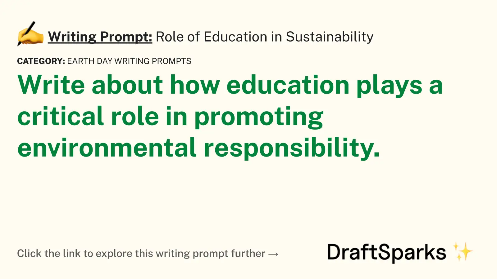 Role of Education in Sustainability