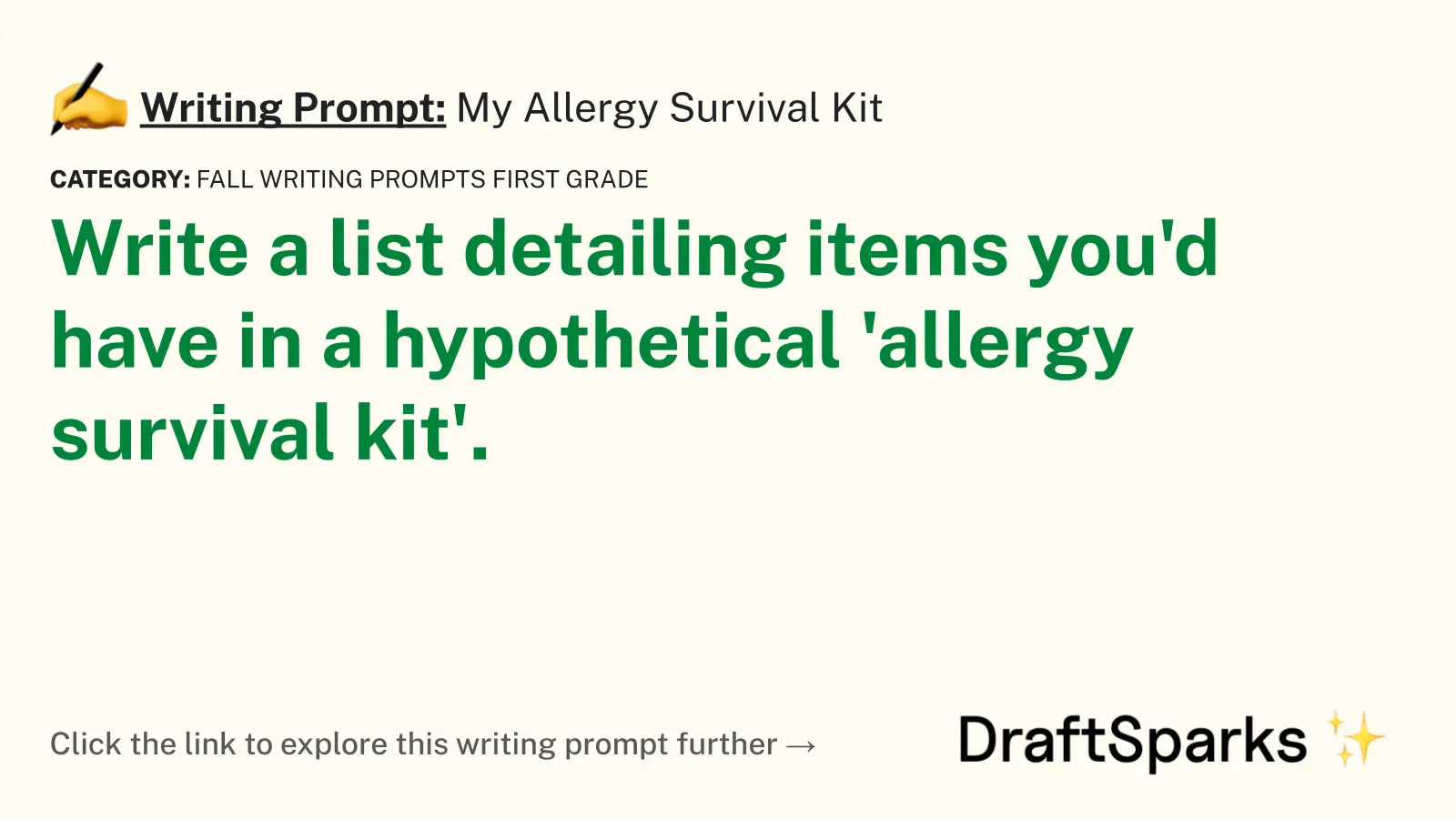 My Allergy Survival Kit