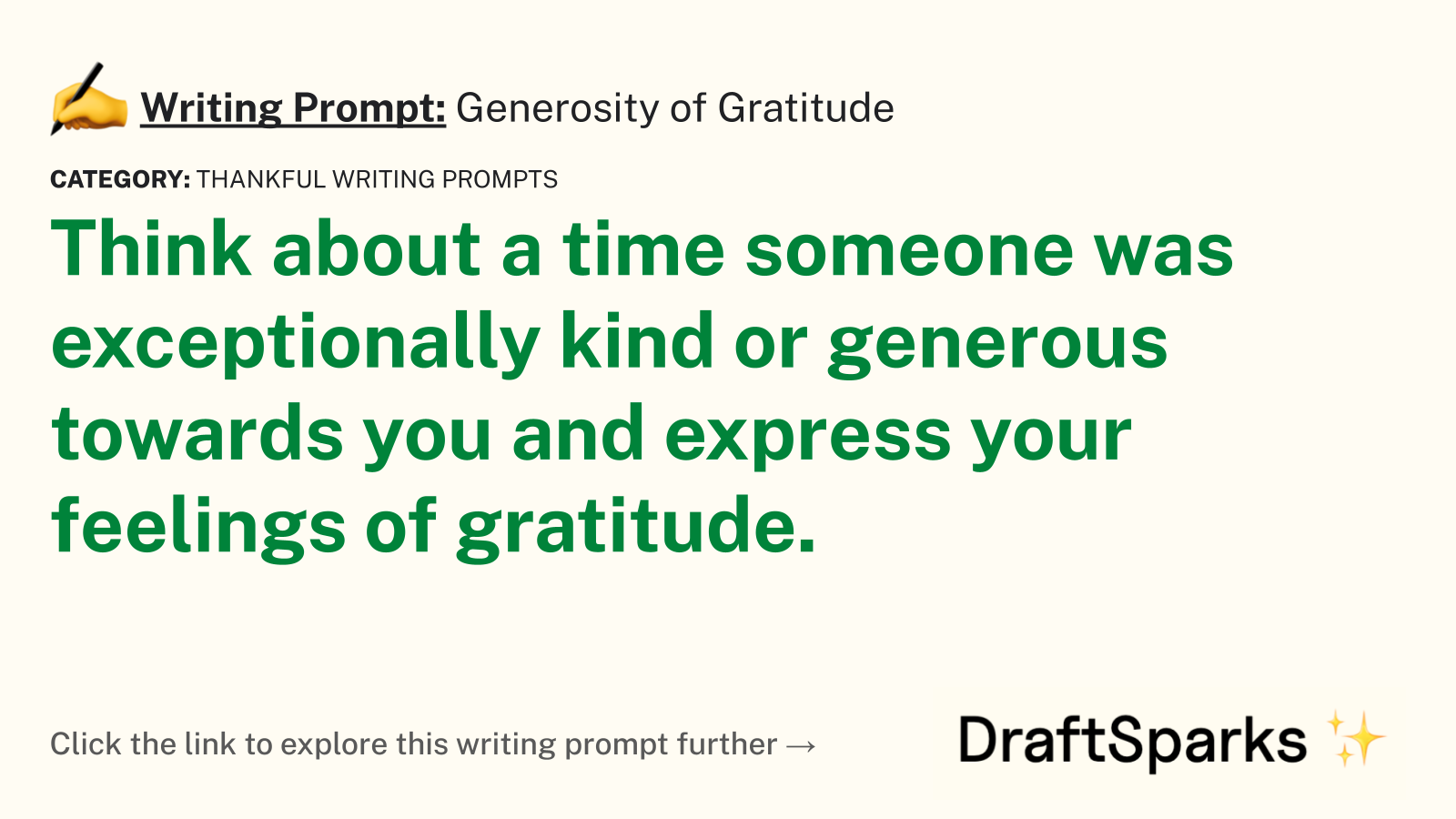 Generosity of Gratitude