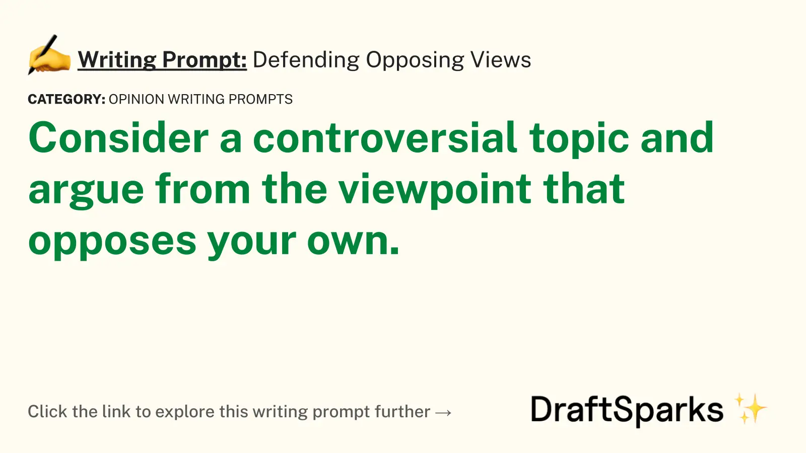 Defending Opposing Views