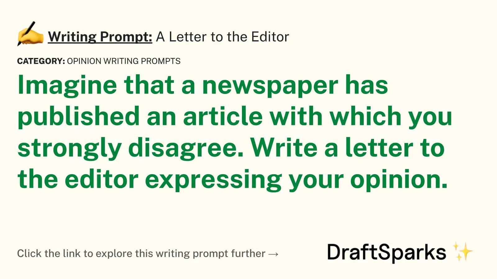 A Letter to the Editor