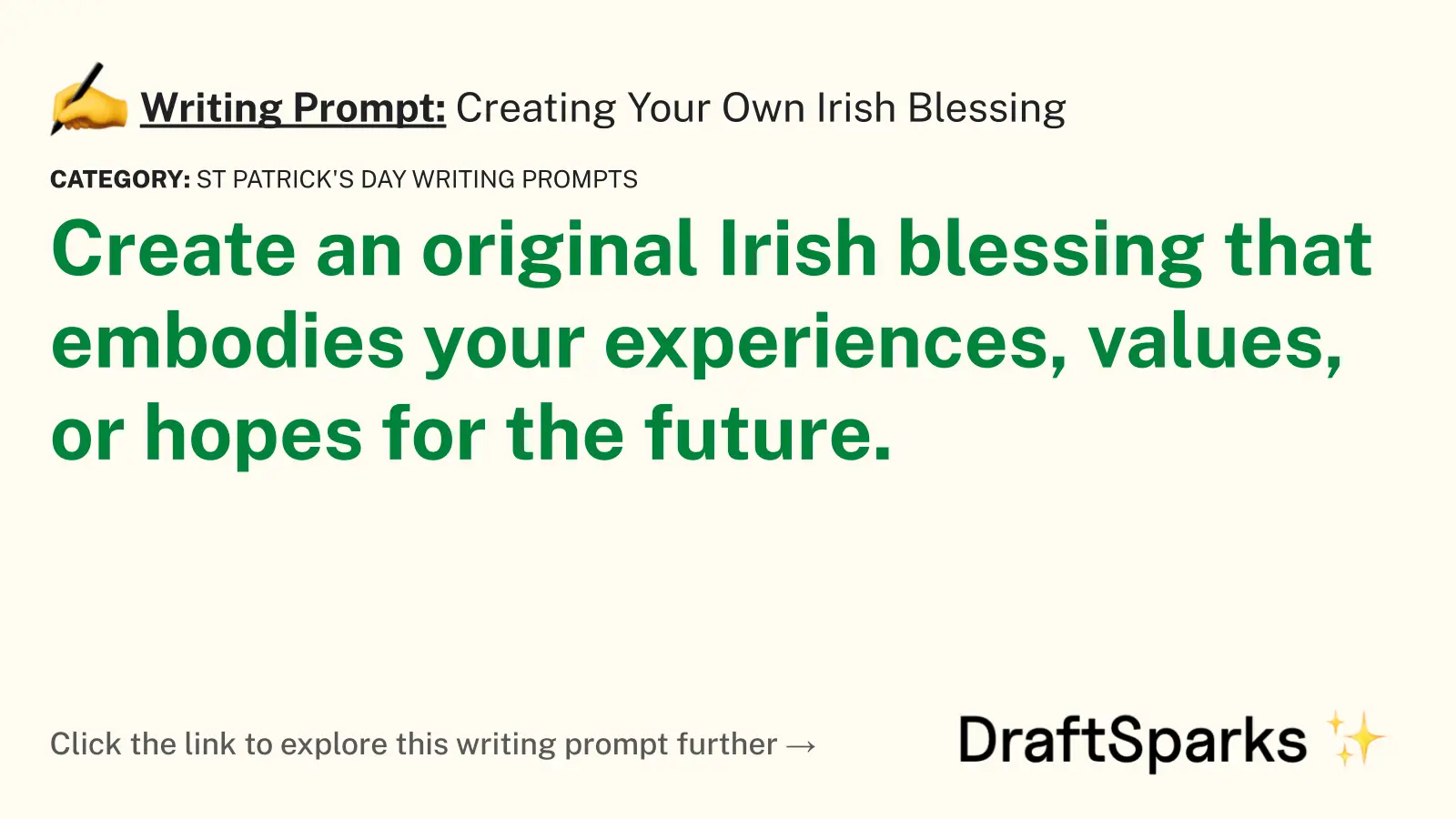 Creating Your Own Irish Blessing