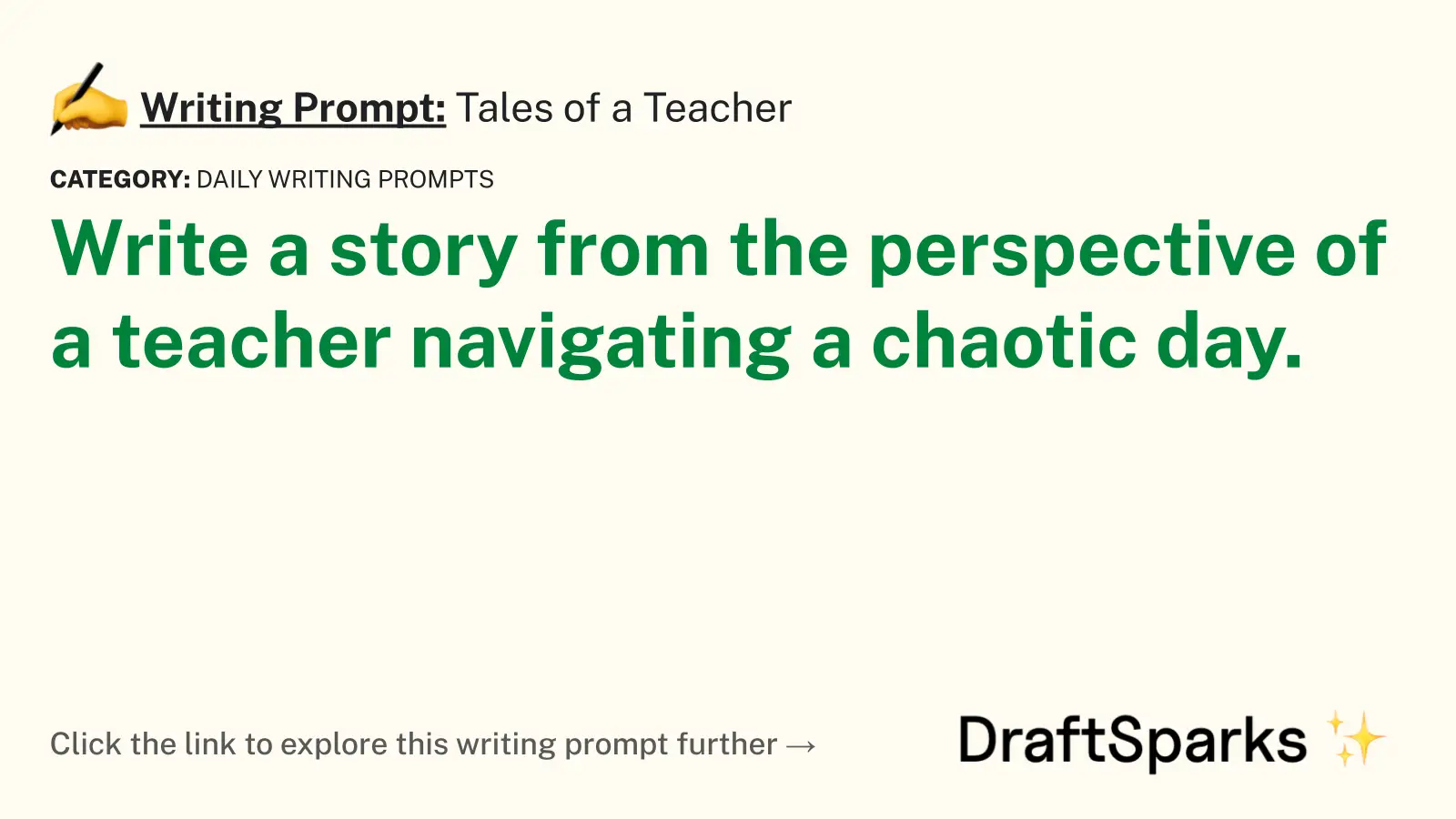 Tales of a Teacher