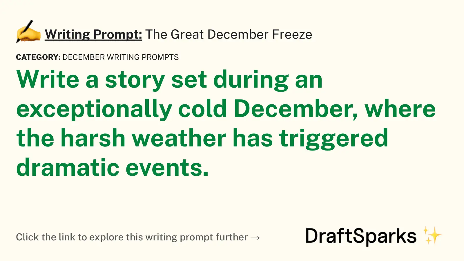 The Great December Freeze