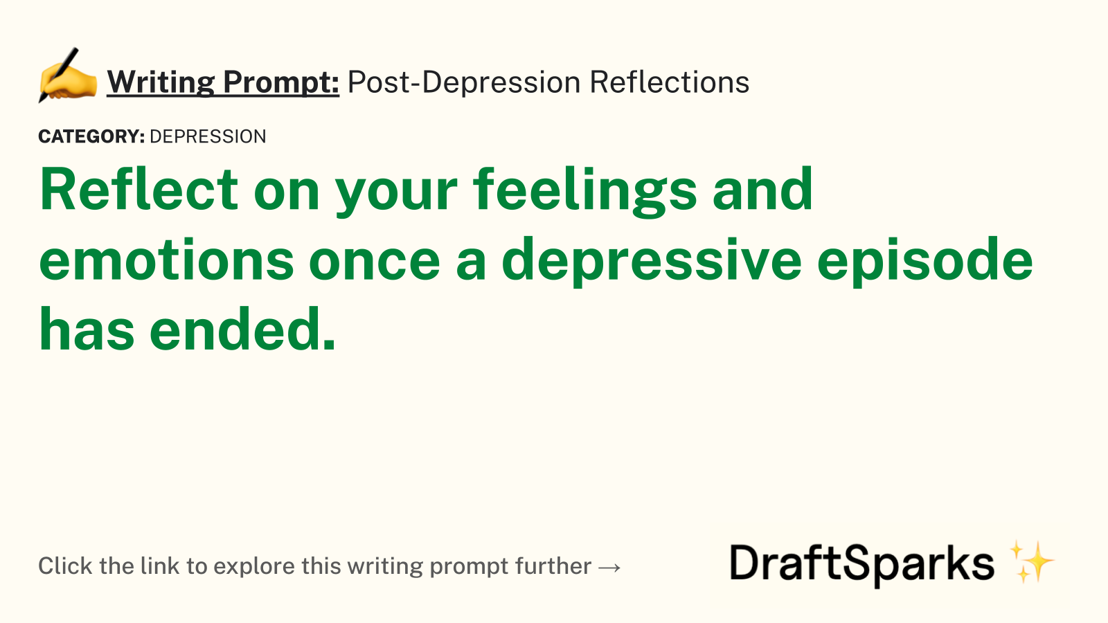 Post-Depression Reflections