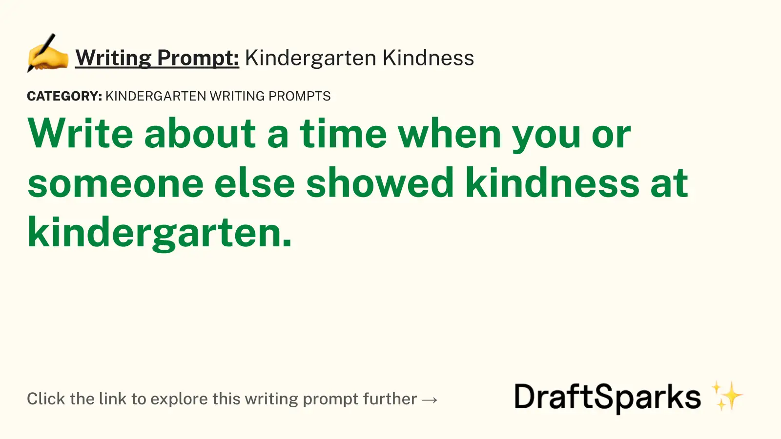 Kindergarten Kindness