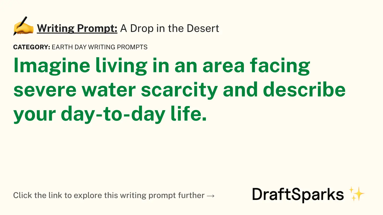A Drop in the Desert