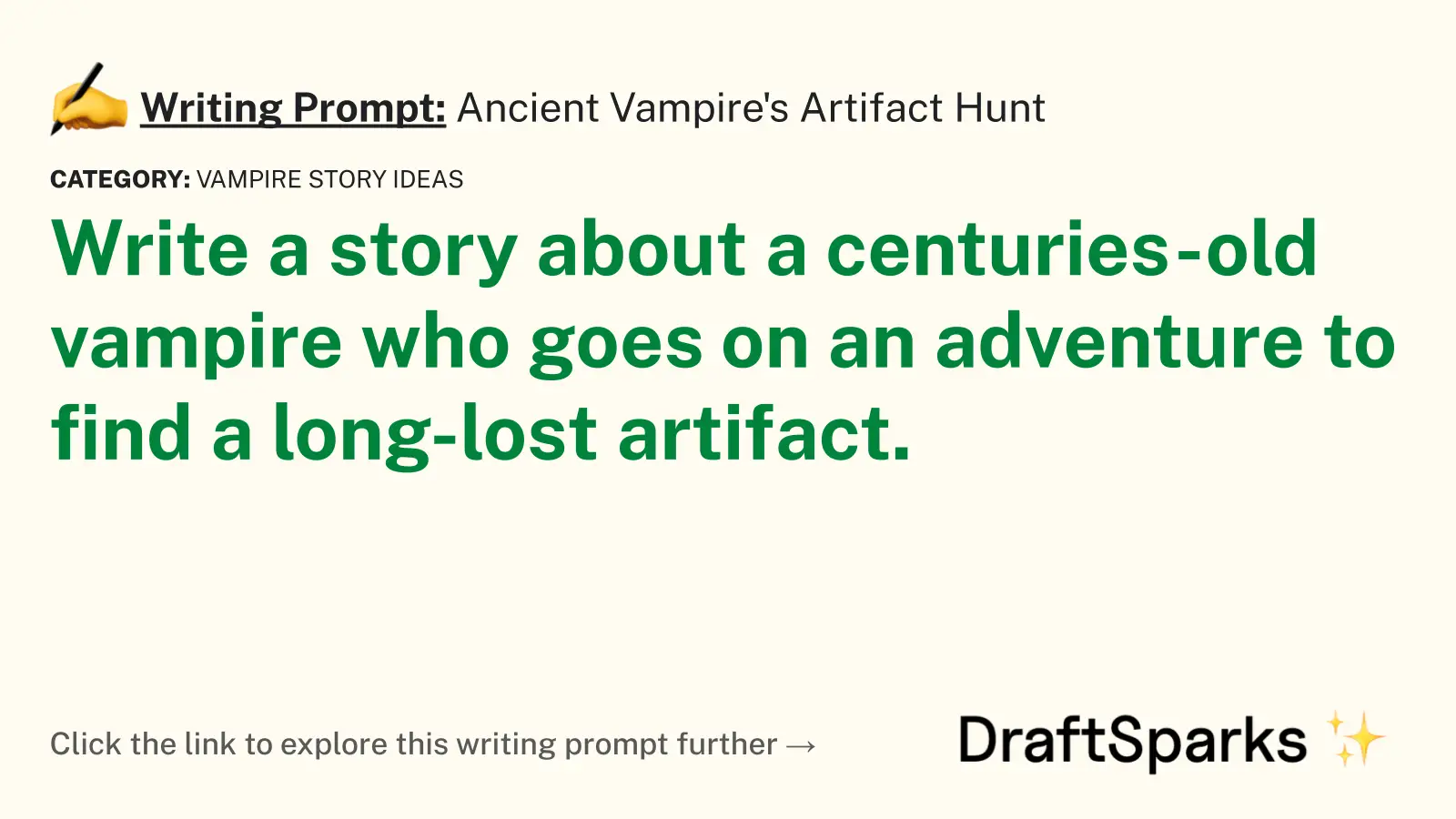 Ancient Vampire’s Artifact Hunt