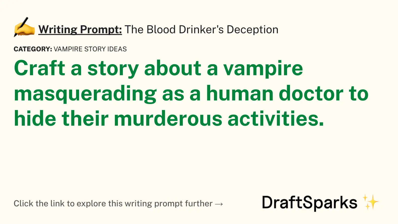 The Blood Drinker’s Deception