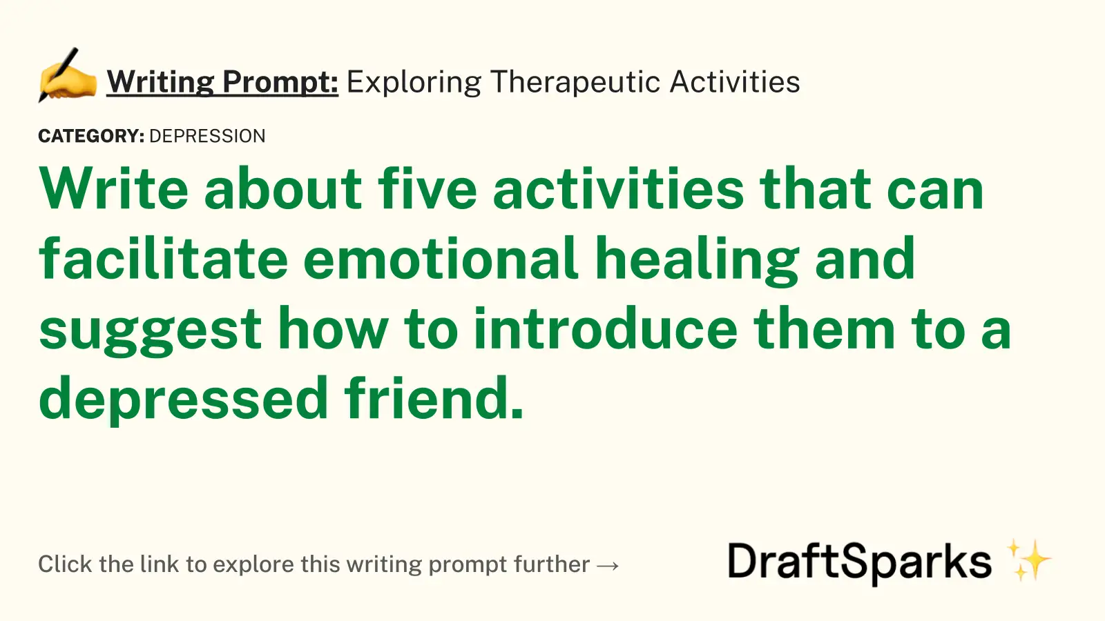 Exploring Therapeutic Activities