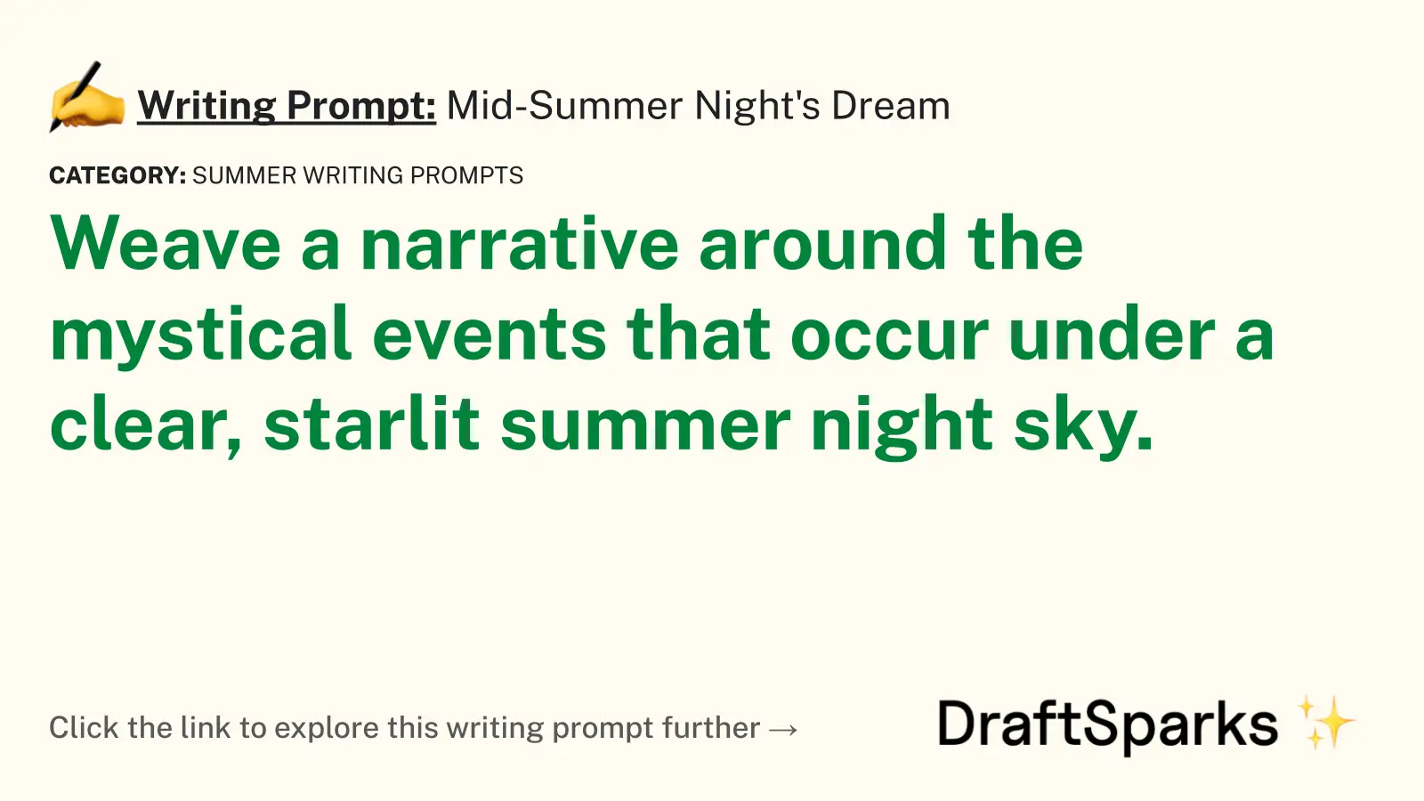 Mid-Summer Night’s Dream