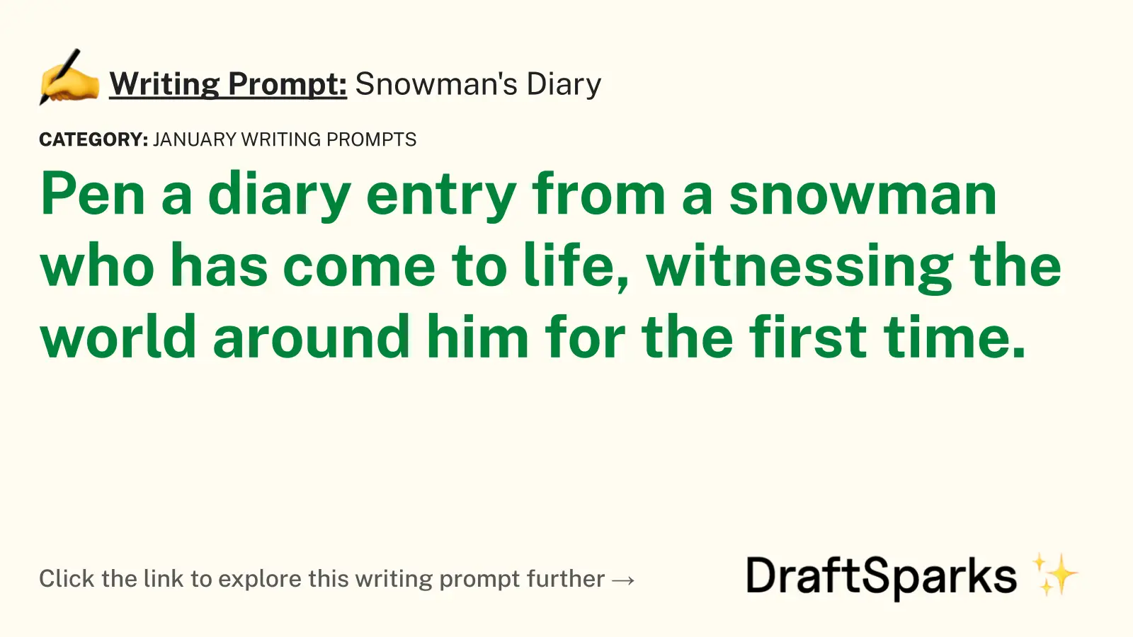Snowman’s Diary