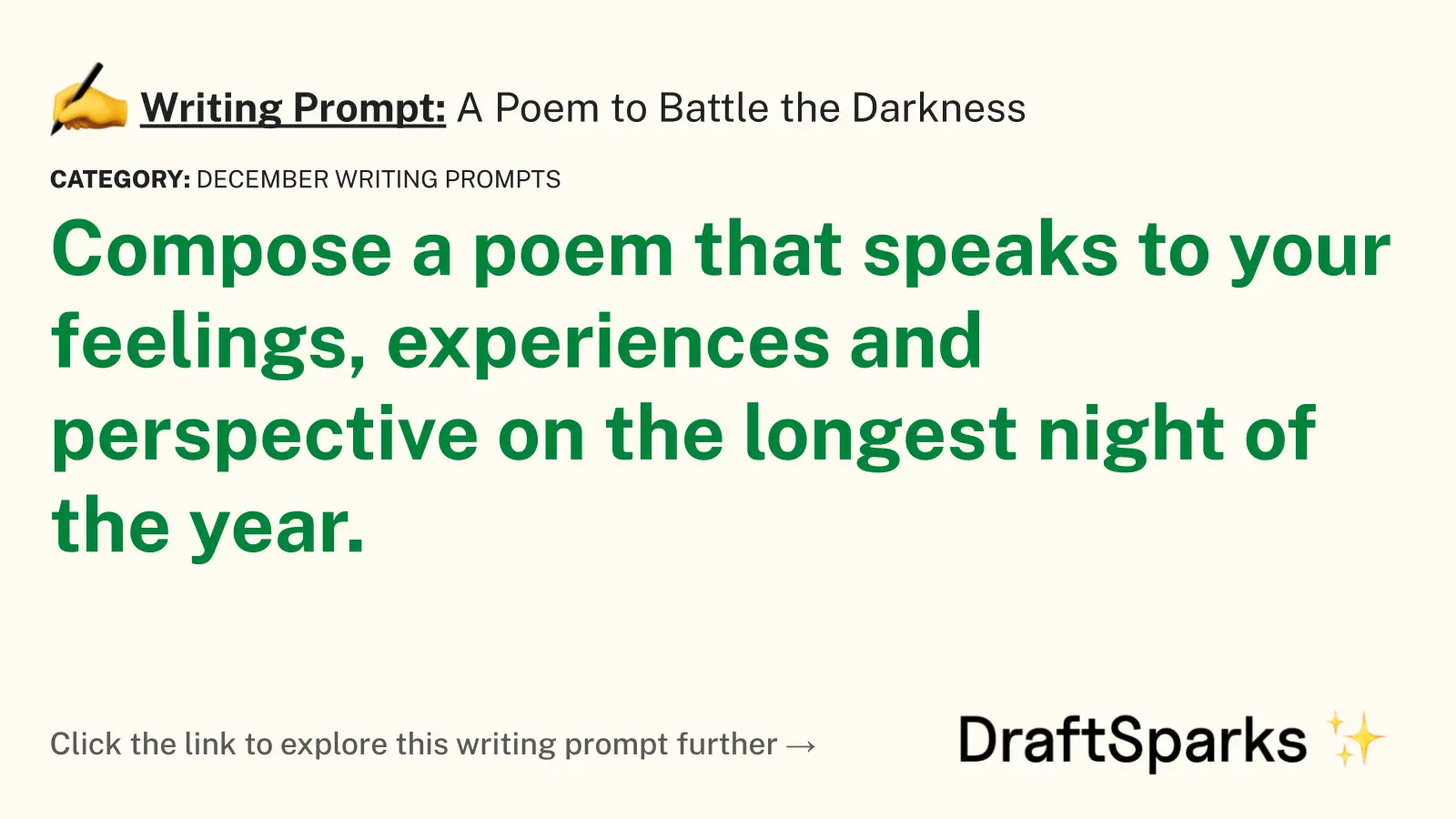 A Poem to Battle the Darkness