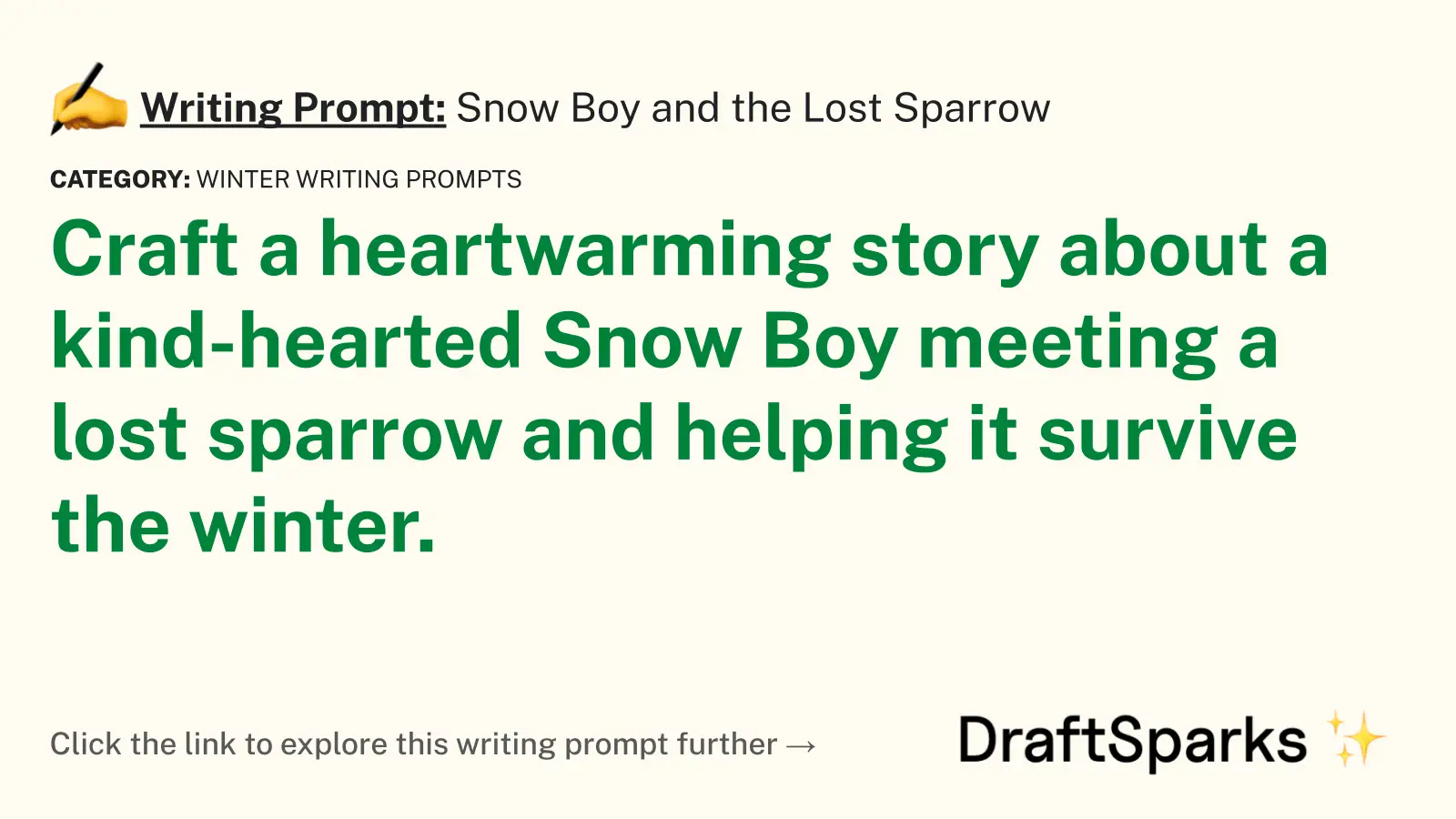 Snow Boy and the Lost Sparrow