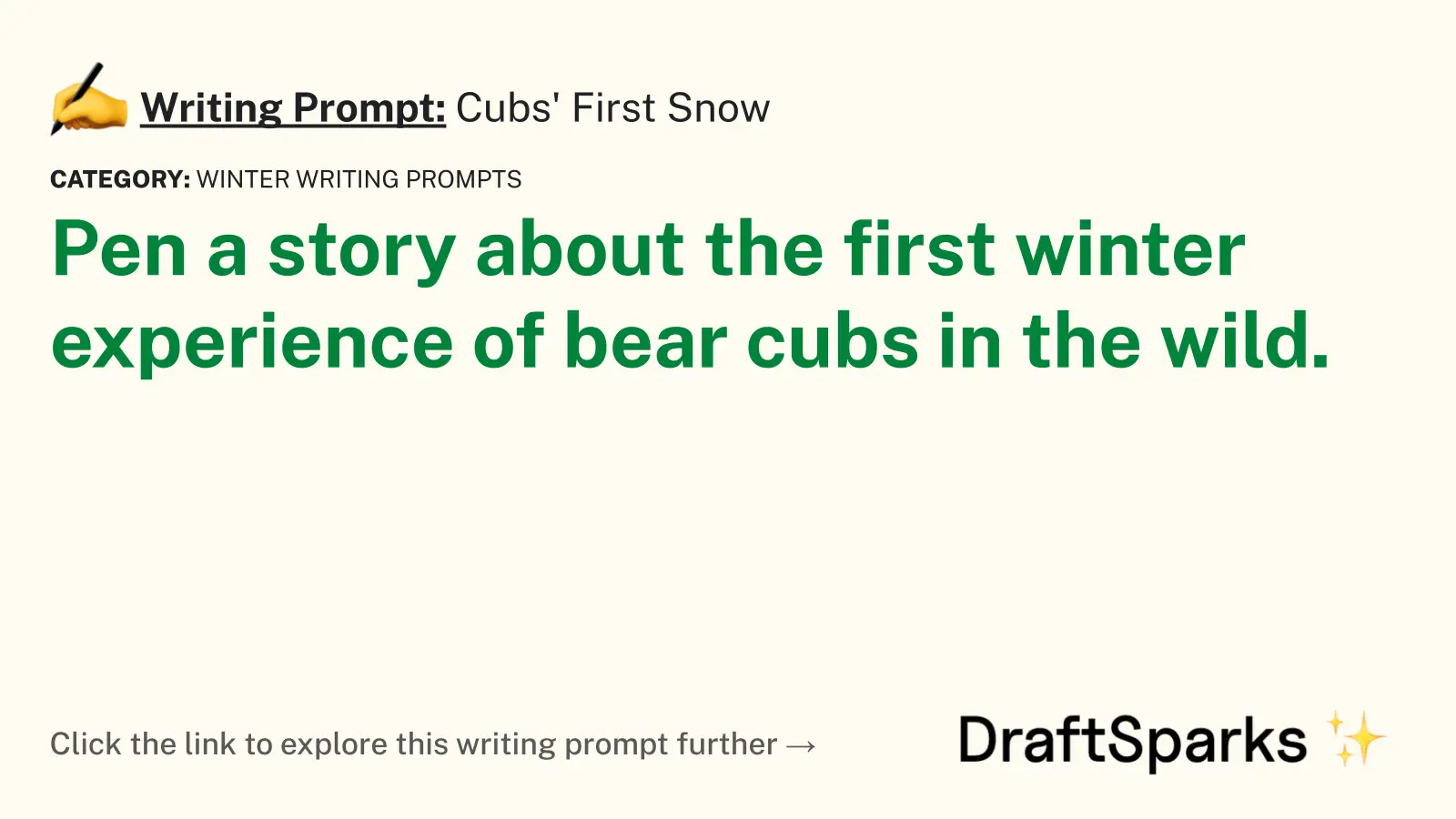 Cubs’ First Snow