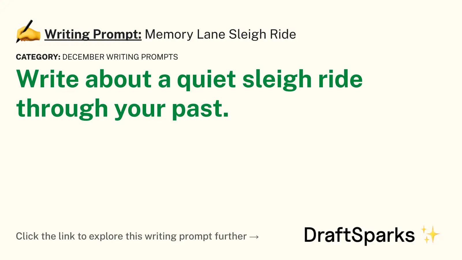 Memory Lane Sleigh Ride