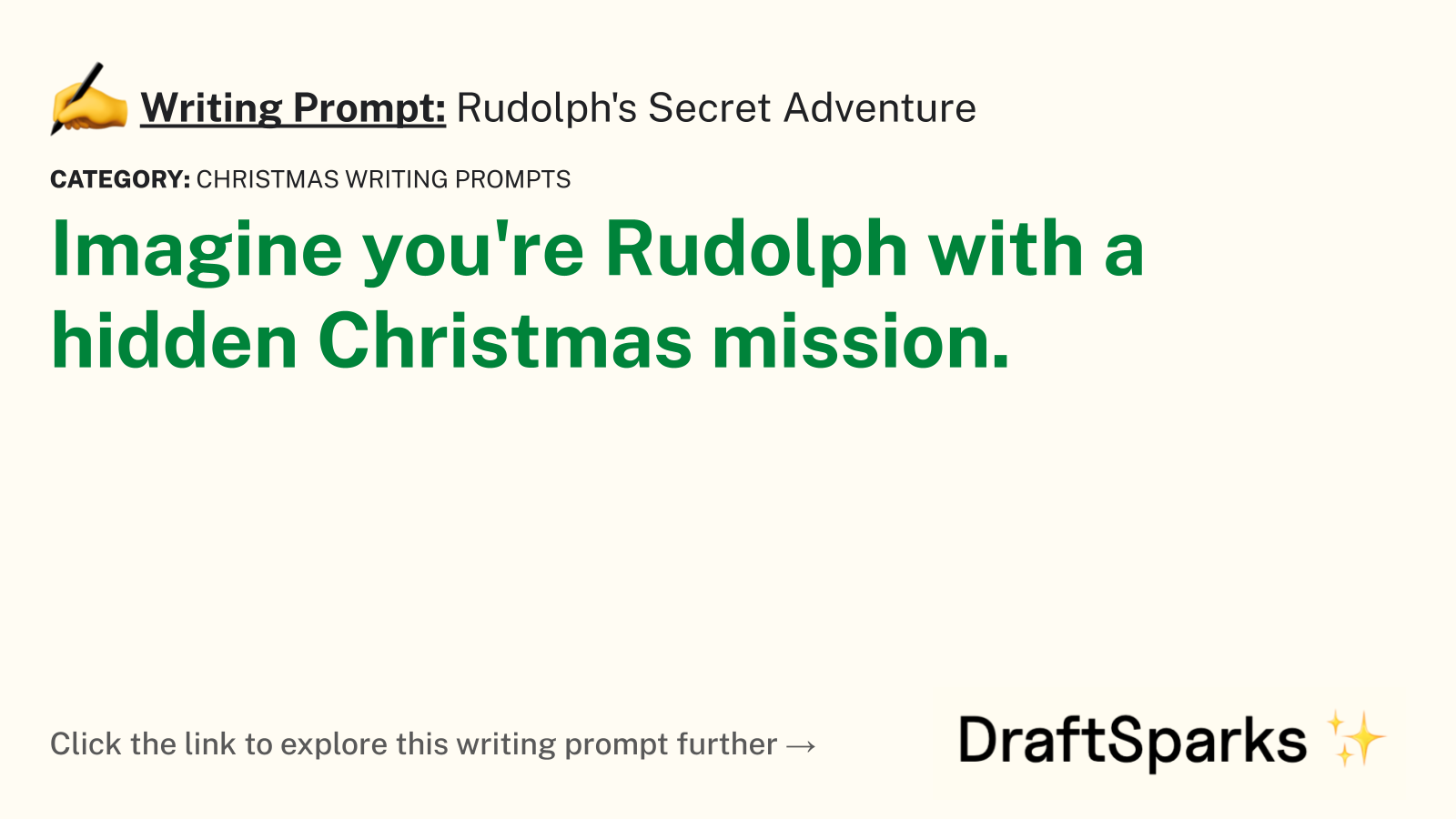 Rudolph’s Secret Adventure