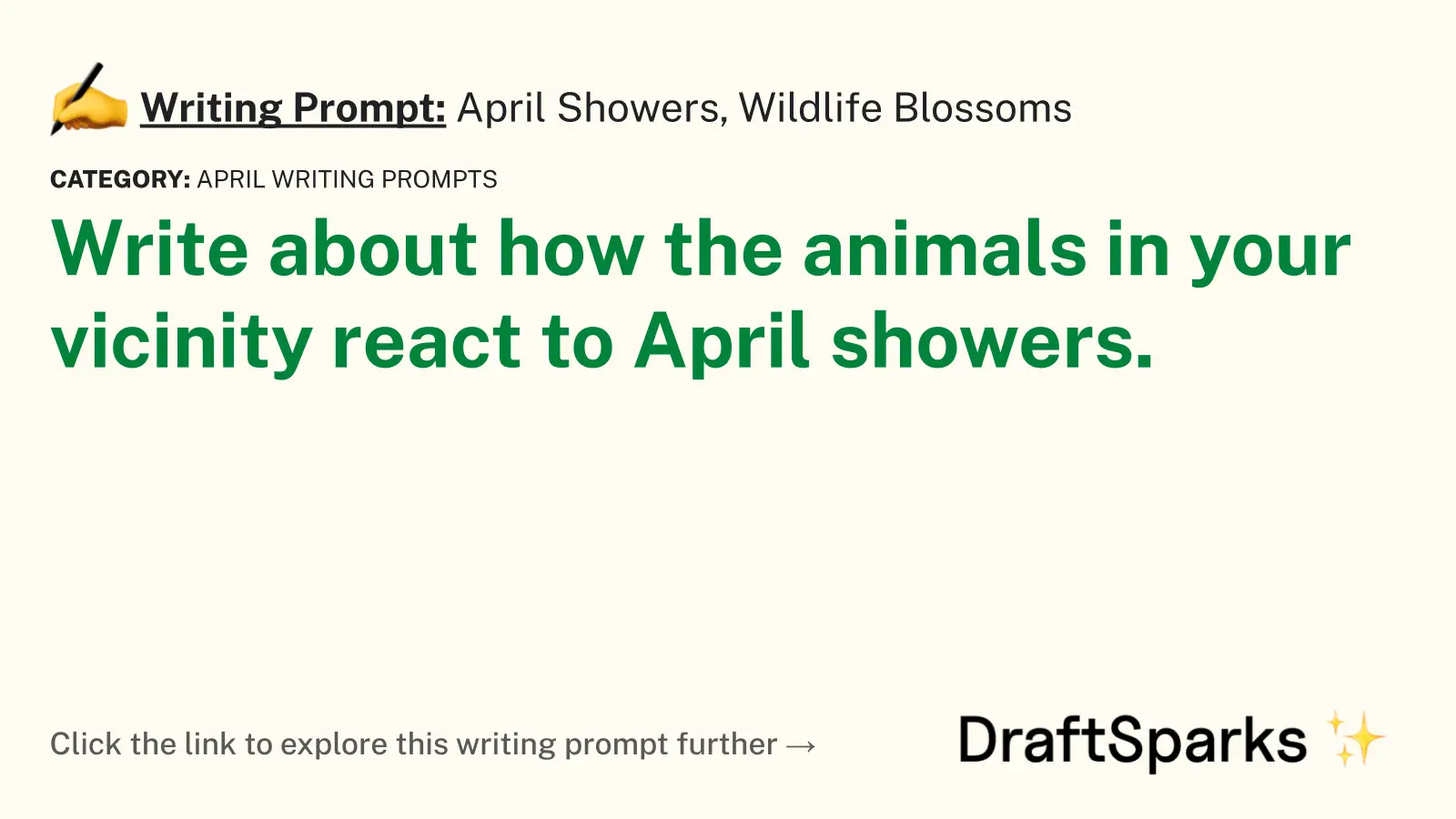 April Showers, Wildlife Blossoms