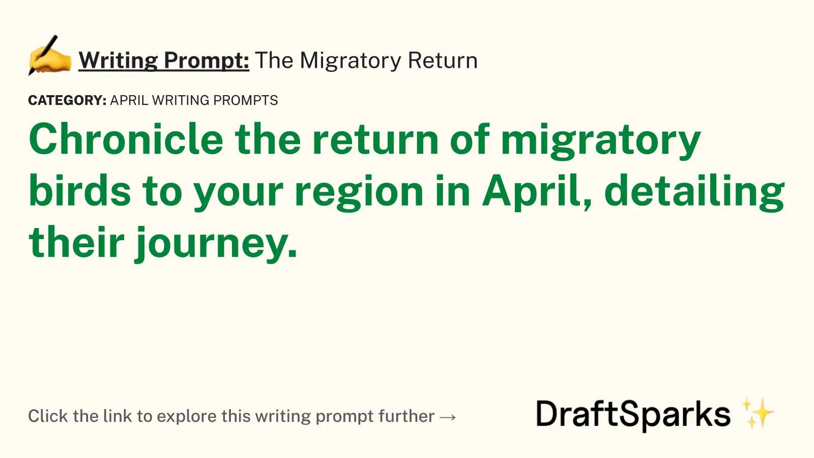 The Migratory Return