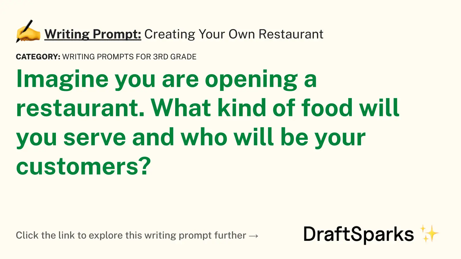 Creating Your Own Restaurant