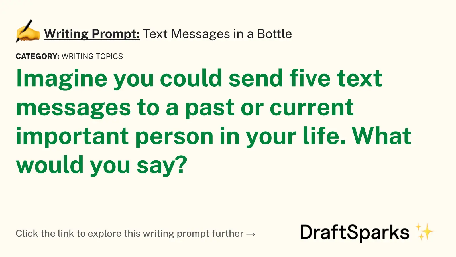 Text Messages in a Bottle