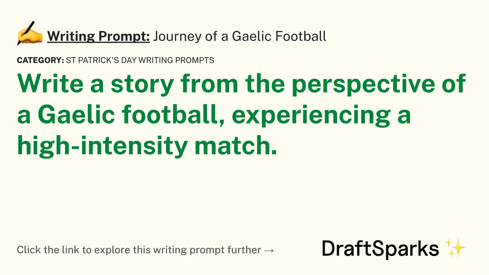 Journey of a Gaelic Football